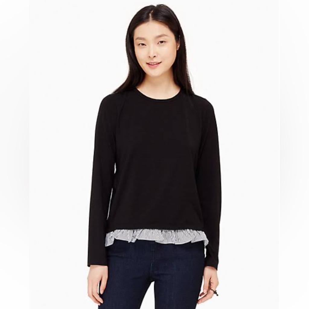 Kate Spade New York || Broome Street Black Front Stripe Trim And Back Sz M